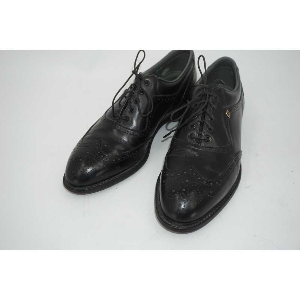 FootJoy Classics‎ Golf Shoes Mens 10.5 C Black Leather Brogue Wingtip USA Spikes